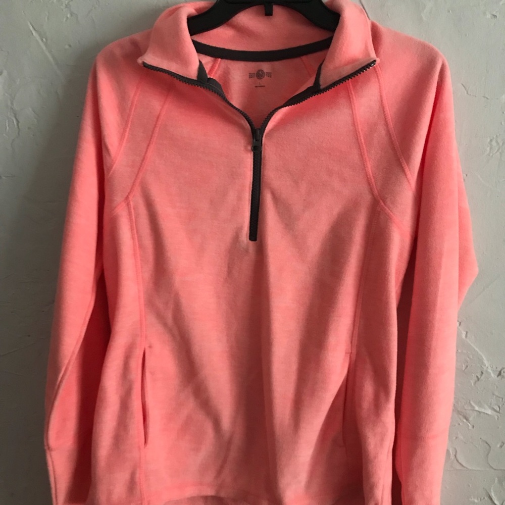 SO peach/pink quarter zip sweatshirt